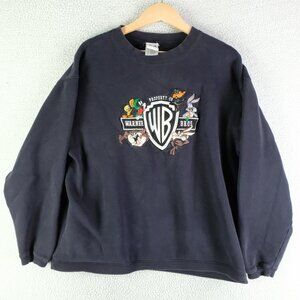 Vintage Warner Bros Sweatshirt Mens Medium Looney Tunes Crewneck 1999 Bugs 90s